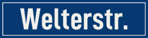 Straßenschild Welterstraße