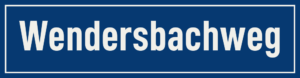 Straßenschild Wendersbachweg