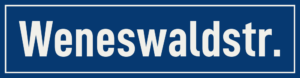 Straßenschild Weneswaldstraße