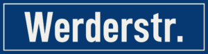 Straßenschild Werderstraße