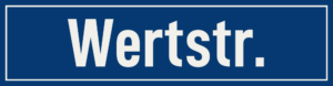 Straßenschild Wertstraße