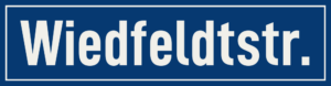 Straßenschild Wiedfeldtstraße