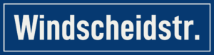 Straßenschild Windscheidstraße