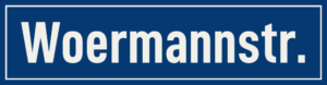 Straßenschild Woermannstraße