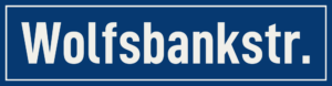 Straßenschild Wolfsbankstraße