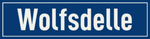 Straßenschild Wolfsdelle