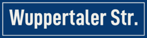 Straßenschild Wuppertaler Straße
