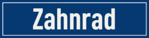 Straßenschild Zahnrad