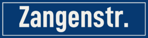 Straßenschild Zangenstraße