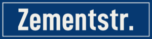 Straßenschild Zementstraße