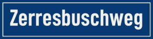 Straßenschild Zerresbuschweg