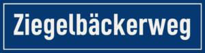 Straßenschild Ziegelbäckerweg