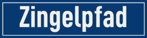 Straßenschild Zingelpfad