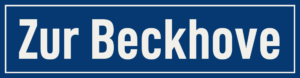 Straßenschild Zur Beckhove