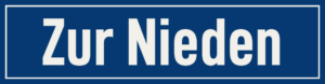 Straßenschild Zur Nieden