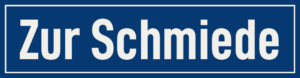 Straßenschild Zur Schmiede
