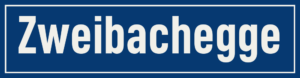 Straßenschild Zweibachegge
