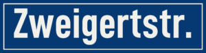 Straßenschild Zweigertstraße