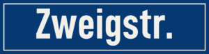 Straßenschild Zweigstraße