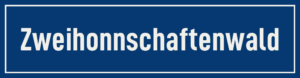 Straßenschild Zweihonnschaftenwald