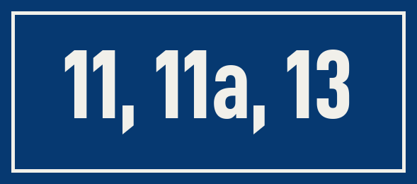 Hausnummer 11, 11a, 13