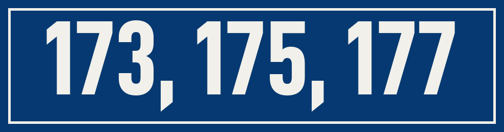 Hausnummer 173, 175, 177