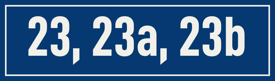 Hausnummer 23, 23a, 23b