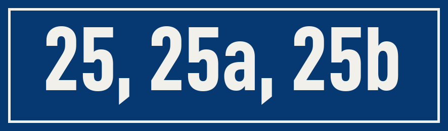 Hausnummer 25, 25a, 25b