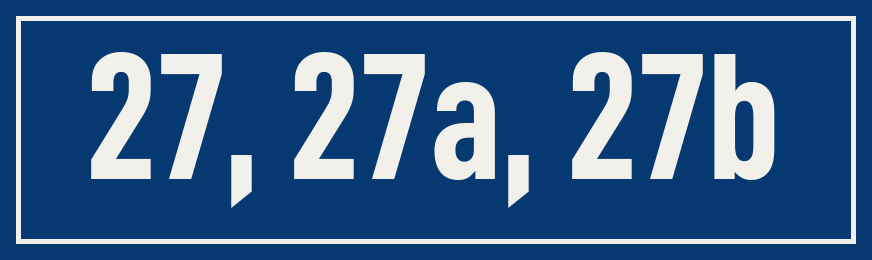 Hausnummer 27, 27a, 27b