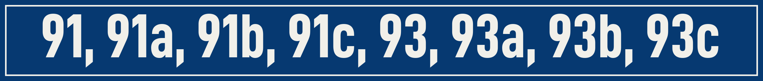 Hausnummer 91, 91a, 91b, 91c, 93, 93a, 93b, 93c